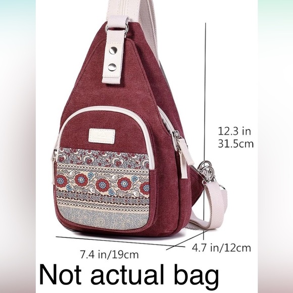 Canvas Artisan backpack/ sling bag. Red/rusty color. Like new. EUC. - Picture 7 of 14